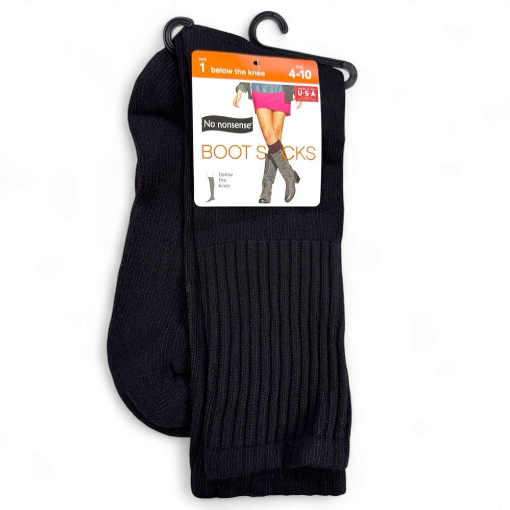 No Nonsense Below The Knee Boot Socks Womens‎ Size 4-10 Black Rugged
